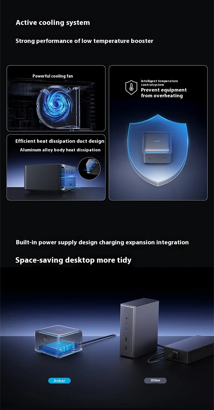 ANKER Prime TB5 Thunderbolt 5 Docking Station Dual 8K Triple Screen Display Type-C Expansion 120Gbps 14-in-1 for MacOS/Windows