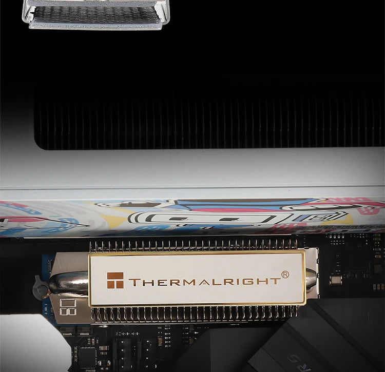 Thermalright HR-09 2280 M.2 Solid State Drive AGHP Heat Pipe Heat Sink Radiator M.2 SSD Cooler Gasket with Thermal Silicone Pad