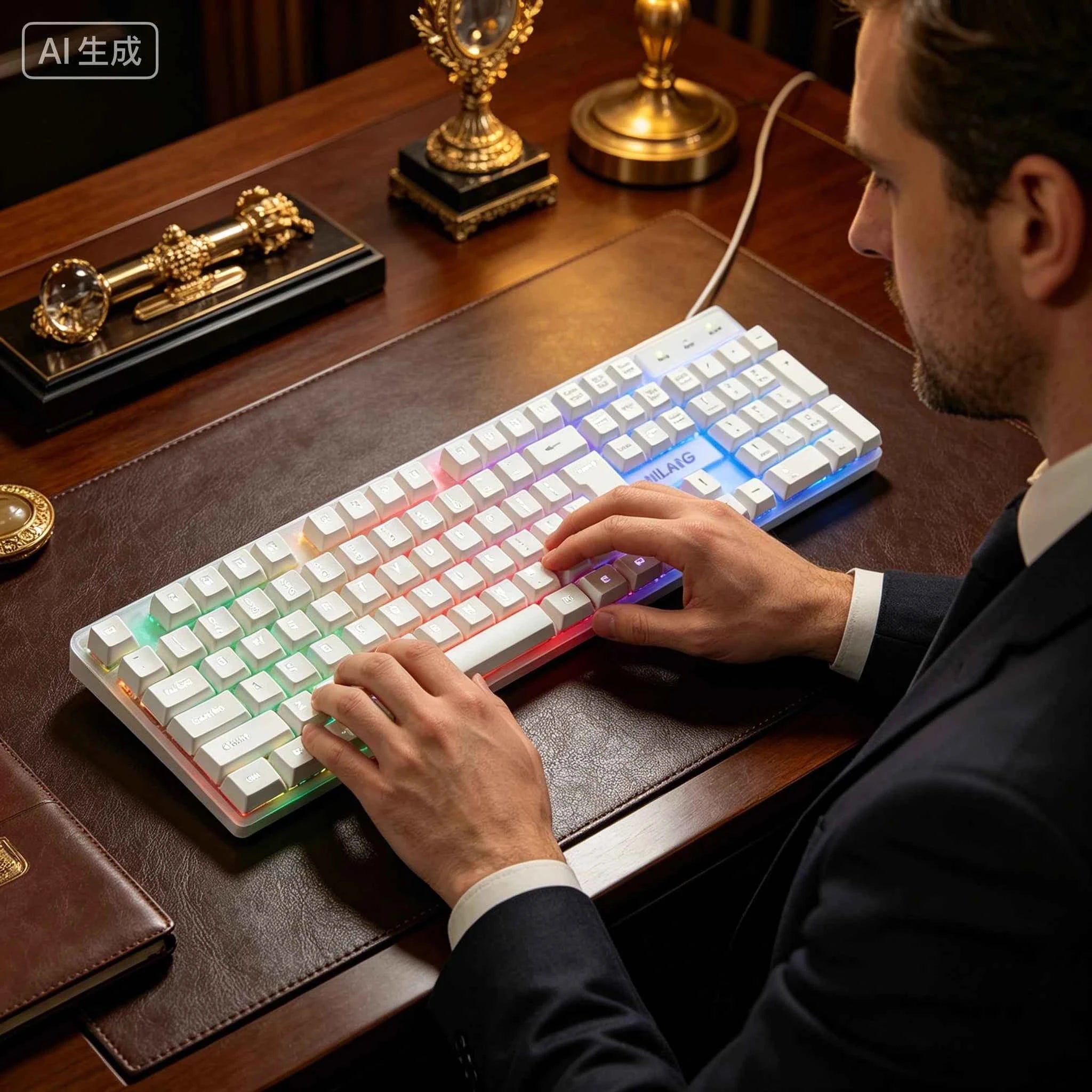 RGB Backlit Wired Gaming Keyboard, Rainbow LED Mechanical-Feeling Keyboard, Silent Keyboard, Suitable For PC Gamers, Compatible With Windows, Laptops, Desktops, Plug And Play, Durable Detachable ABS Keycaps, Suitable For Gami