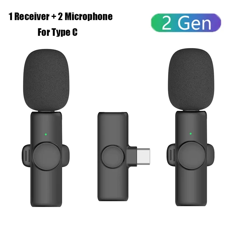 New Portable Wireless Lavalier Microphone Audio Video Recording Mini Microphone for iPhone Laptop Android Live Gaming Mic