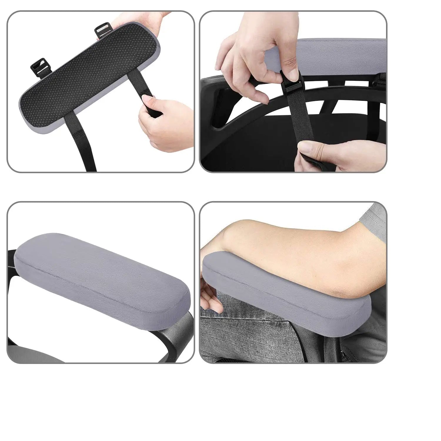 2 Pcs Office Chair Arm Pads,Soft PU Sponge Arm Rest for Desk Chair Gaming Chair,Arm Rest Cover Elbow Support,Removable Cleaning
