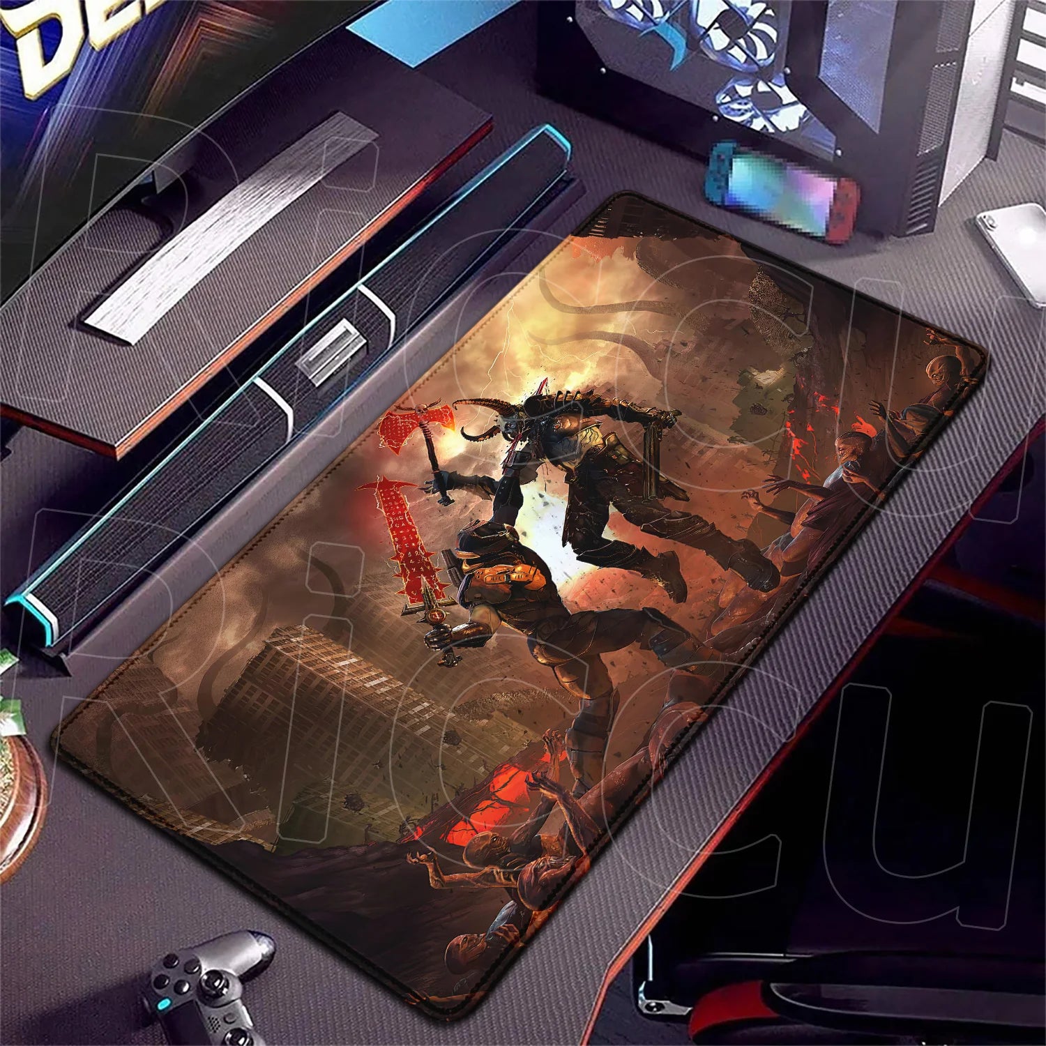 PC accessories 400x900mm Desk Mat Popular games D-Doom Mousepad Large Gaming Mouse Pad LockEdge Computer Keyboard Table DeskMat