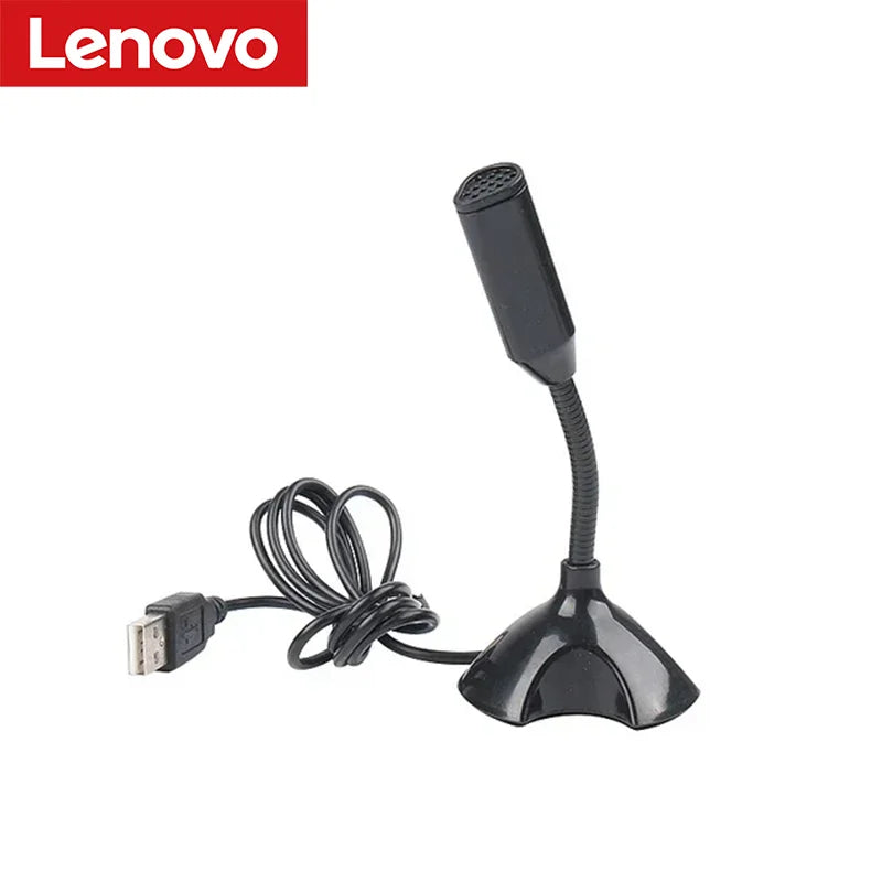 Lenovo USB Microphone For Laptop And Computers Adjustable Studio Singing Gaming Streaming Mikrofon Stand Mic With Holder Desktop