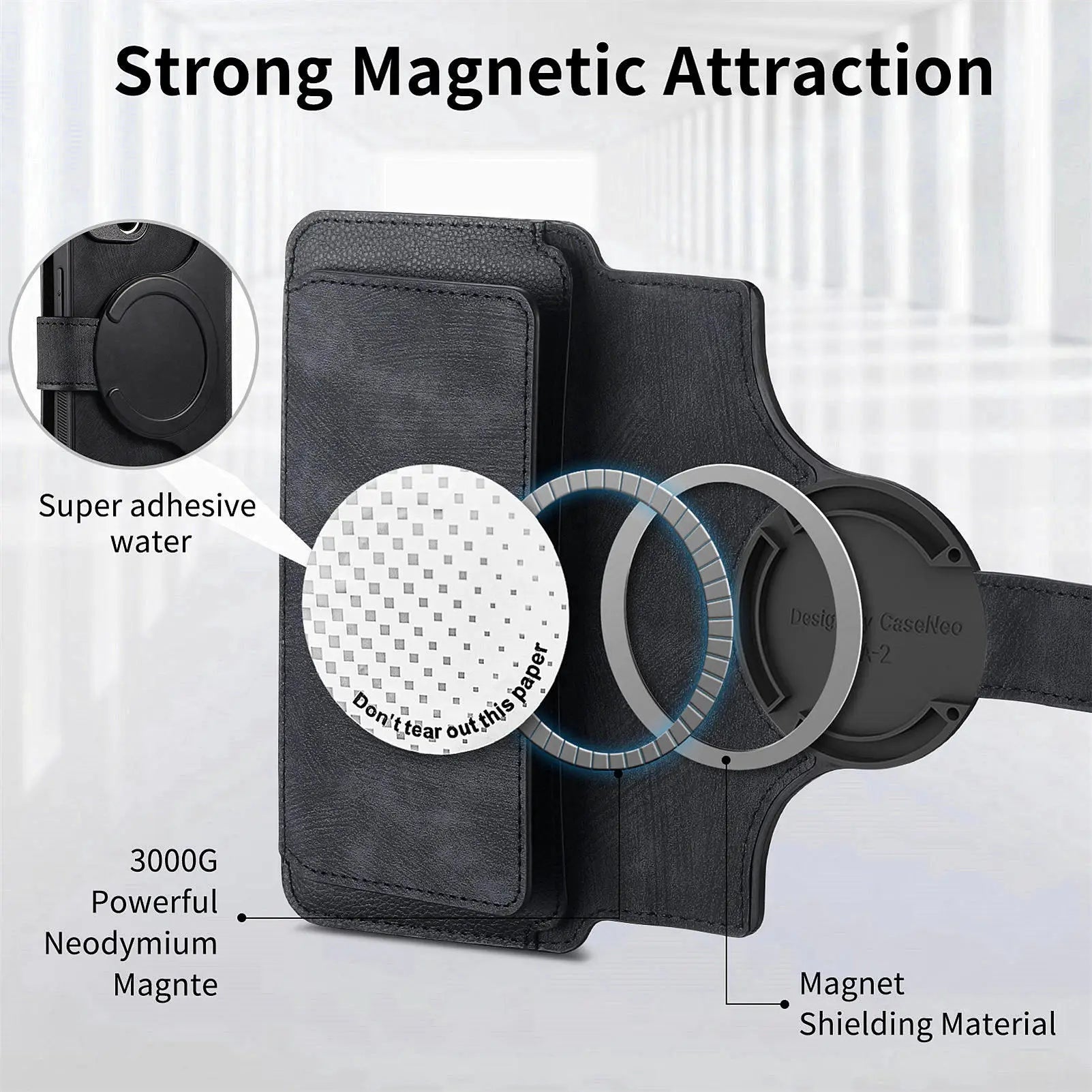 For iPhone 15 14 13 12 11 XS Max XR 8 7 6 Plus Wallet Case, Zipper Storage Design, Detachable Magnetic Flip Folio Cover