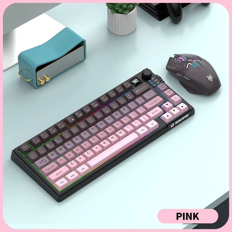 Premium Dual Modes (2.4G+Bluetooth) Keyboard Mouse Combo/Keyboard | Rechargeable | with Display Screen & Knob |  Private Mold