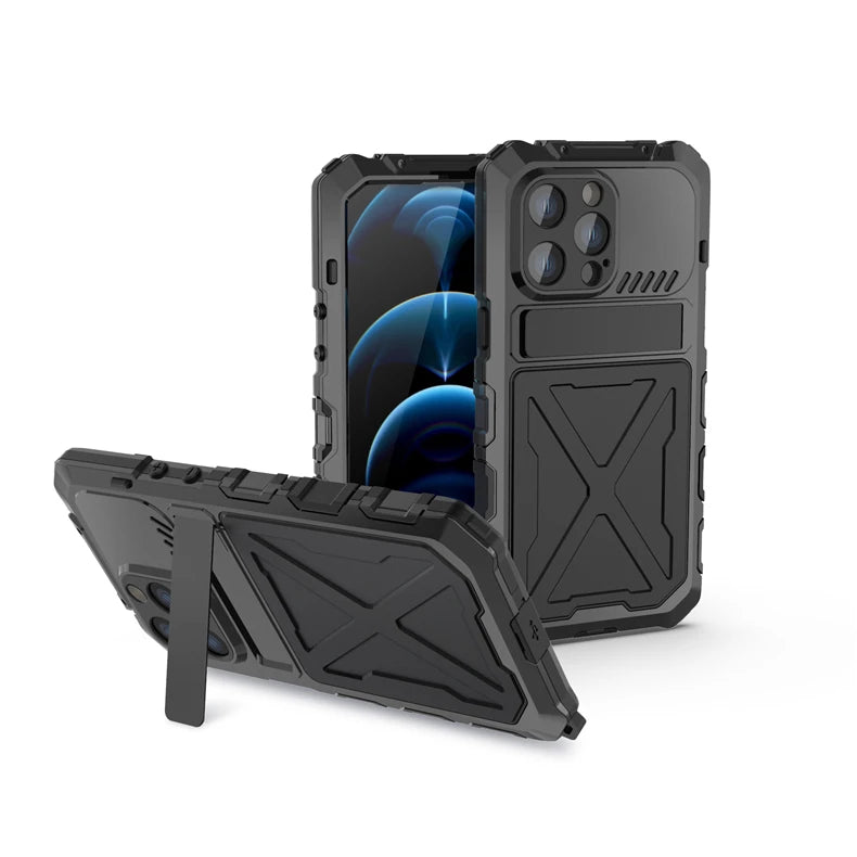 Heavy Duty Protection Armor Metal Aluminum Phone Case for iPhone 14 Pro Max 14 Plus Shockproof Cover