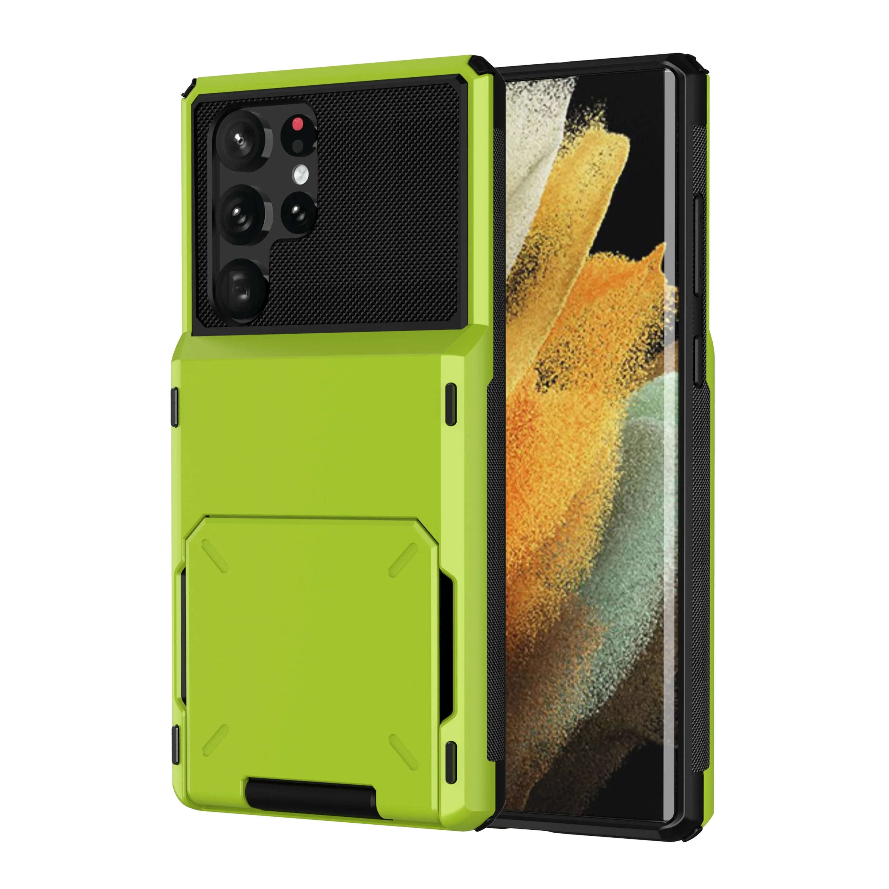 For Samsung S25 Edge S24 S23 S22 Ultra S21 Wallet Case Flip Cover Card Holder Pocket Dual Layer Protective Full-Body Hard Bumper