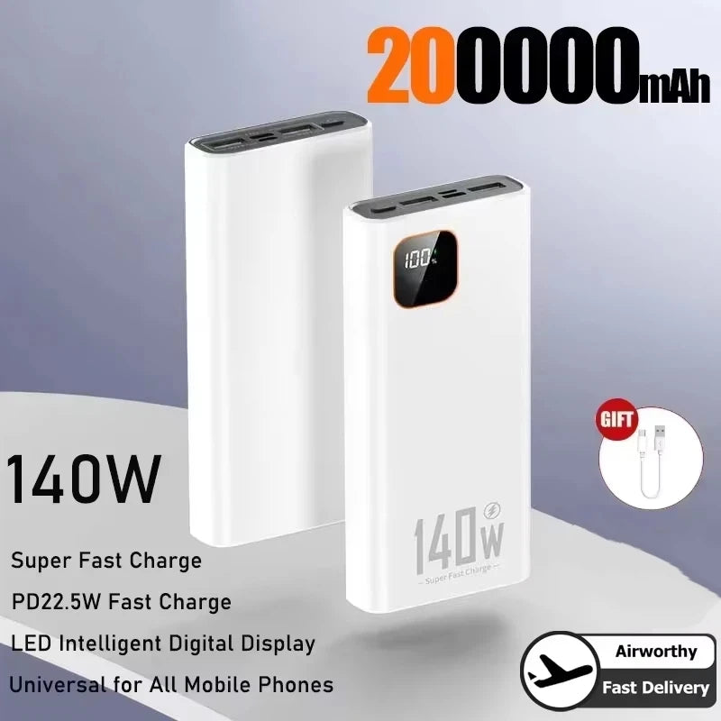 Lenovo 500000mAh 140W Ultra Capacity Power Bank Super Fast Charging Portable Battery Charger For IPhone For Samsung 2026