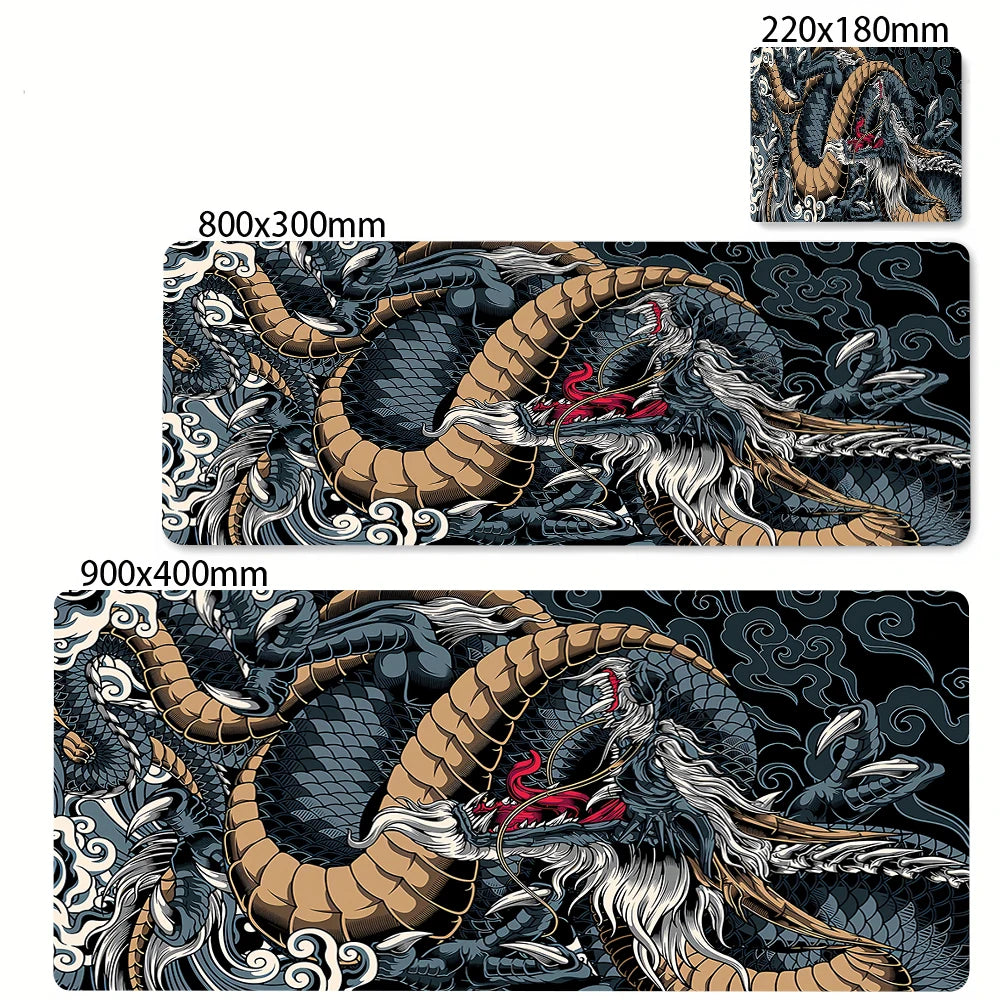 Large Gaming Mousepads Black and White Dragon Mouse Pad Computer Mousepad 90x40cm Desk Mouse Mat For PC Keyboard Mats Table Rug