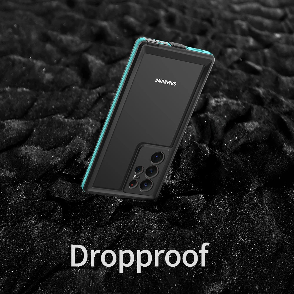 IP68 Waterproof Diving Swim OutdoorSport TPU Armor Cover Case For Samsung Galaxy S22 Ultra Plus S21 S20 Note 20 Ultra Note 10