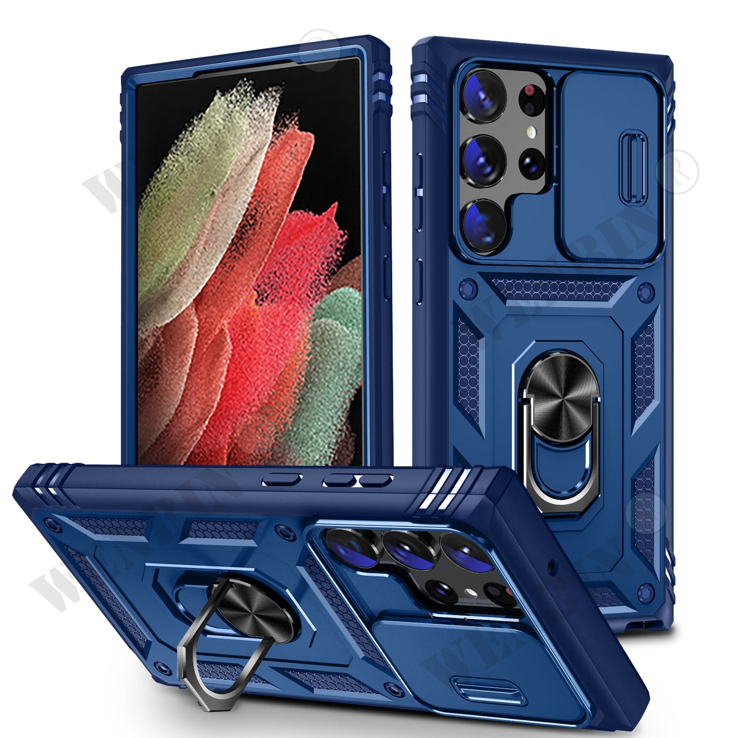 Case For Samsung S26 S25 S24 S23 Ultra Plus S25 FE A56 A36 Heavy Duty with Camera 360 Degree Rotate Kickstand Shockproof Cover
