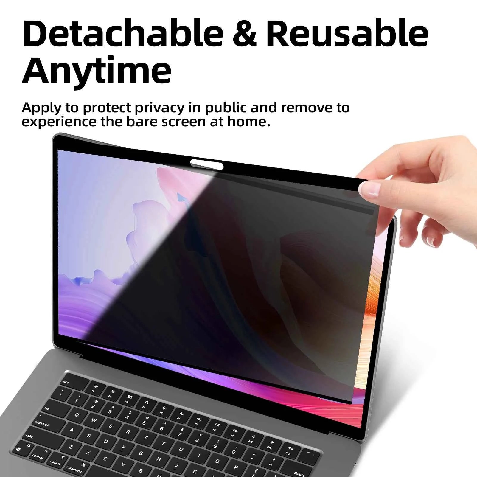 Reusable magnetic anti-peeping protector For MacBook Pro 15.3 2023 Air 15 2024 For MacBook Air 13.6 13.3 Pro 14.2 Anti-glare
