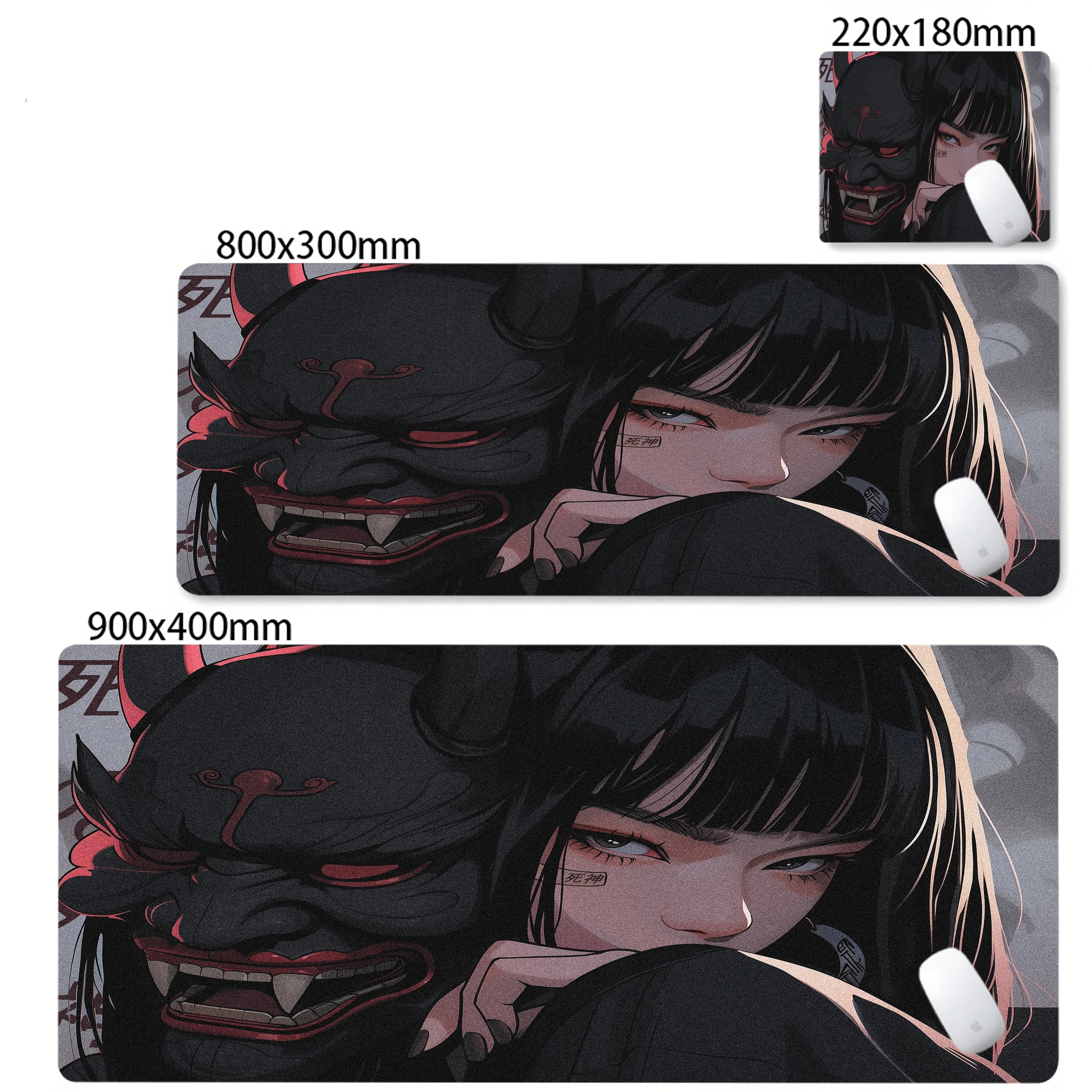 Mask Anime Girl Mouse Pad Large Computer Office Game Table Mats XXL Rubber Anti-slip Gaming Keyboard Mousepads Long Desk Pads