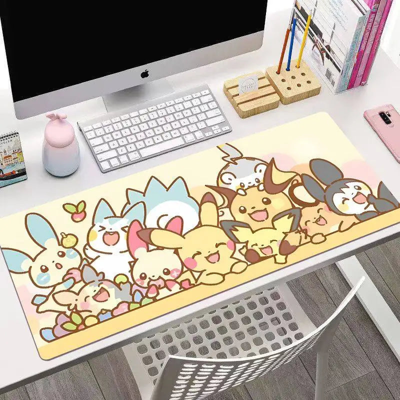 Animated Pokémon Pikachu High Definition Printed Leather Mouse Pad Pokémon Game Oversize Gaming Keyboard Desktop Pad Writing Pad