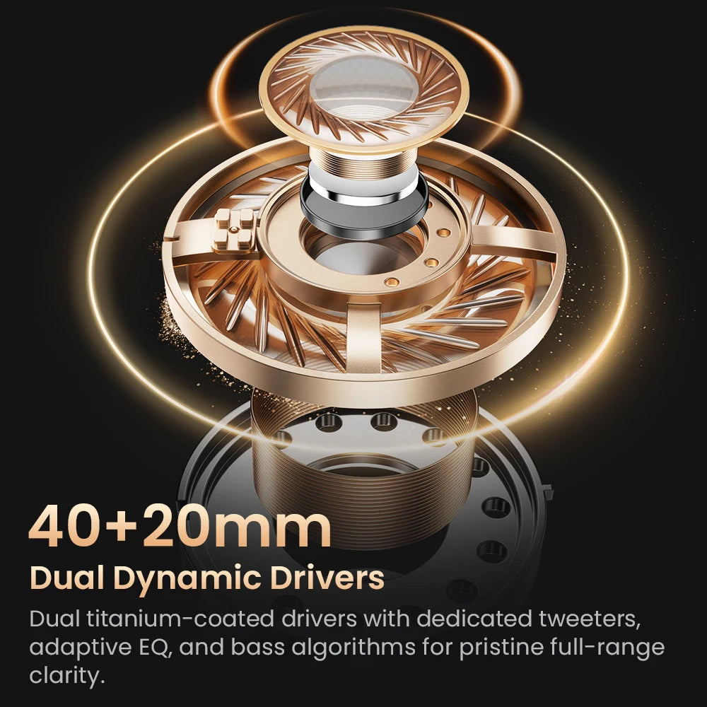 HAYLOU S40 ANC Wireless Headphones Bluetooth 6.0 Hi-Res Audio Over Ear Headset 50dB Hybrid Active Noise Cancellation Earphones