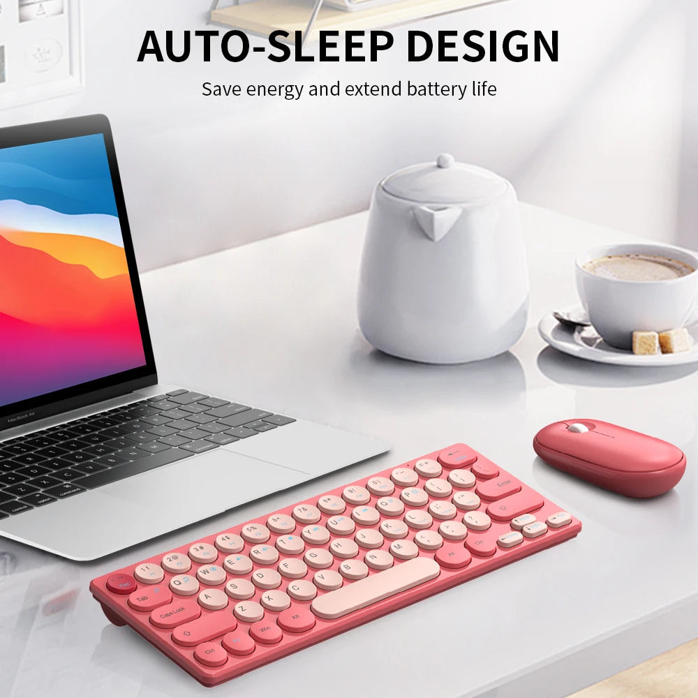 2.4G Wireless Keyboard and Mouse Combo Battery Power Bluetooth Keyboard and Mouse Set for Laptop for Ipad Cell Phone Tablet