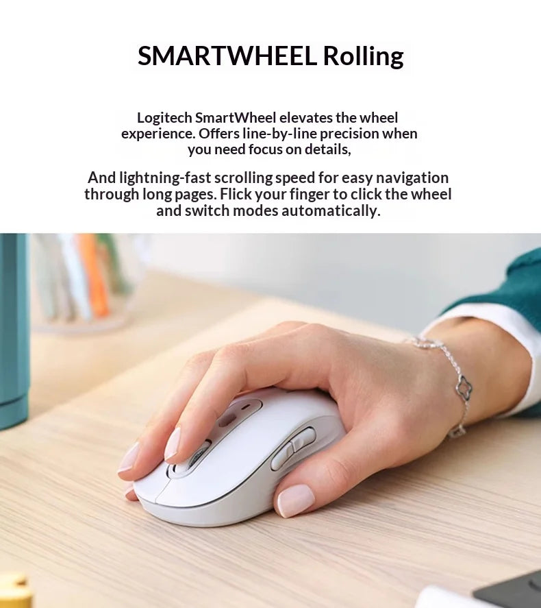 Logitech M750 Wireless Mouse, Silent Bluetooth Mouse with SmartWheel, 24-Month Battery, for PC/Mac/Laptop