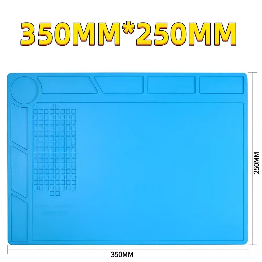 Magnetic Mat Silicone Repair Mat Circuit Board Soldering Pad Heat Resistant 932°F Anti-Static for ESD Iron Phone Repair