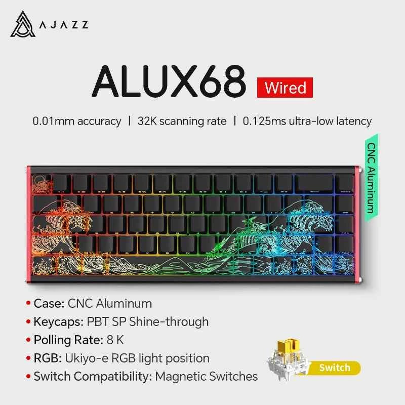 AJAZZ AK680 MAX Magnetic Switch Mechanical Keyboard 60% Rapid Trigger 0.01mm 8K/1K Return 68 keys Gaming Keybaord