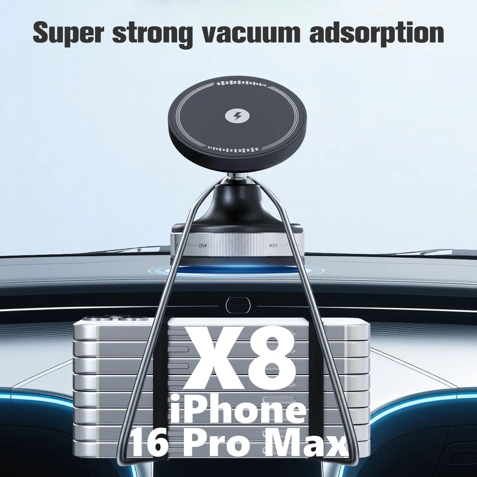 15W Strong Magnetic Car Wireless Charger Phone Holder 360° Magnet Car Mount Fast Charging for IPhone17 16 15 Samsung Android