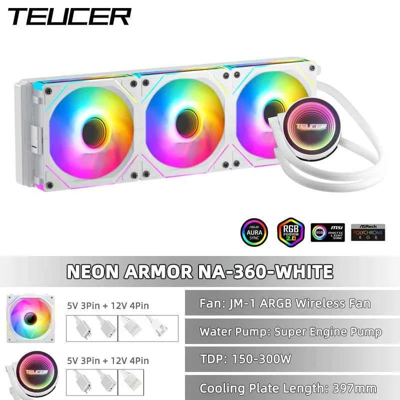 TEUCER NA-360 PC Water Cooling Radiator, for Intel LGA 2011 1700 1200 1155 AMD AM4 AM5
