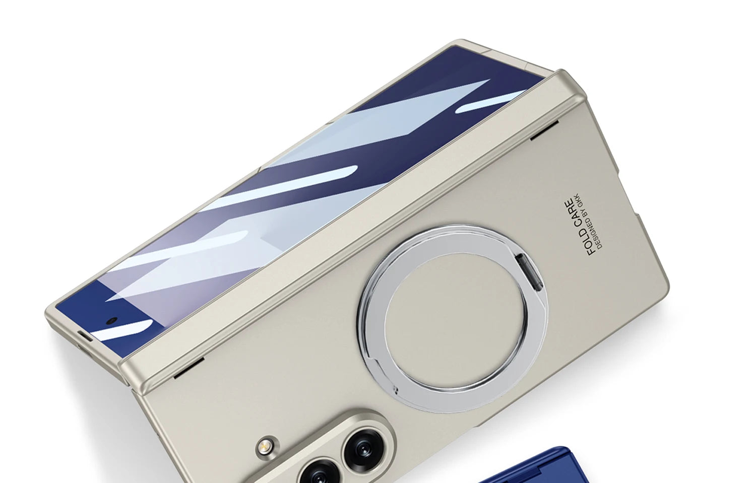 Magsafe Rotating Bracket Case For Samsung Galaxy Z Fold 7 Skin-feel Matte With Glass Film ZFold7 Magnetic Hinge Protective Cover