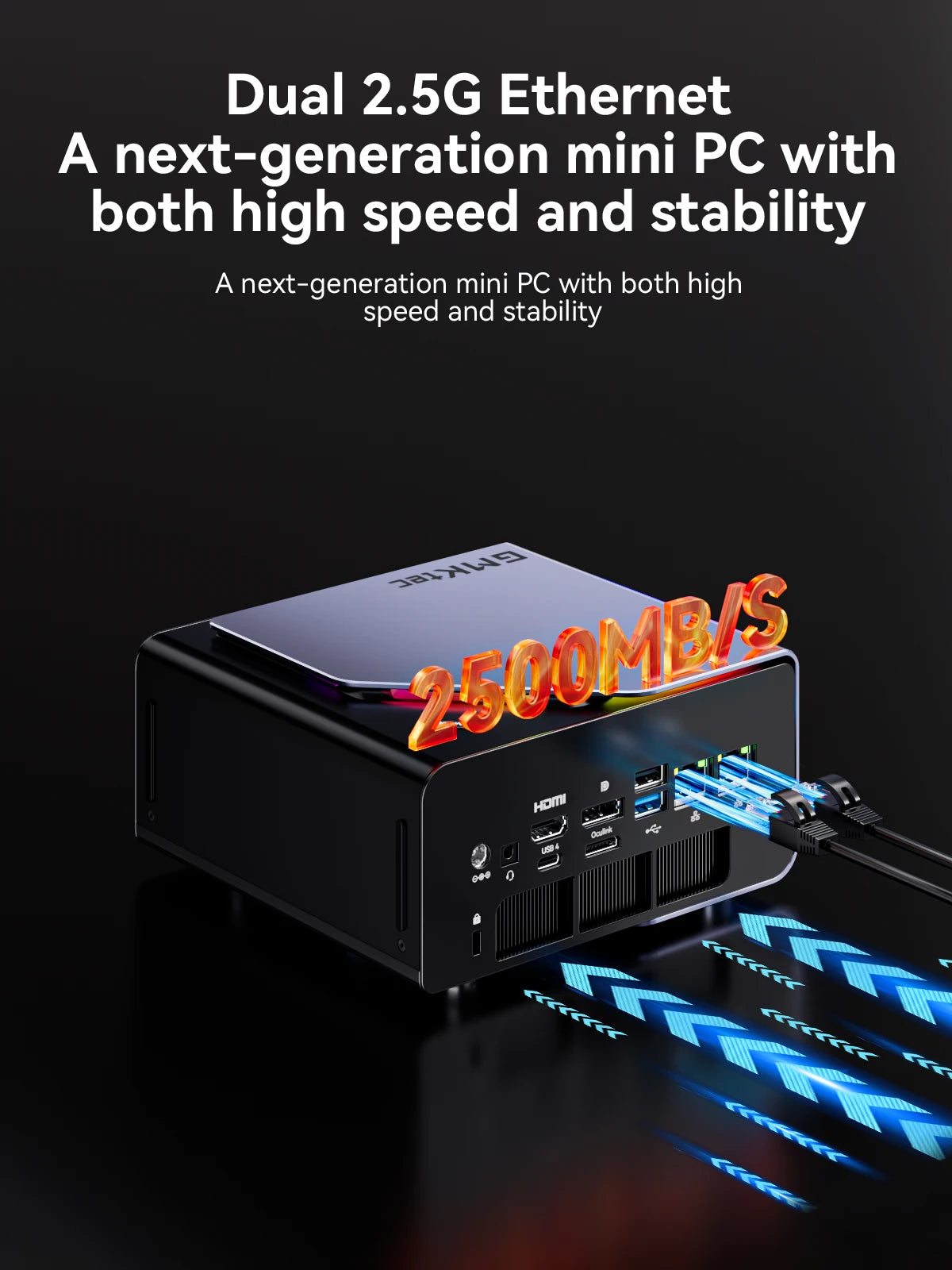 GMKtec K12 Mini PC AMD Ryzen™ 7 H 255 Dual DDR5 5600MT/s 3*SSD PCIe4.0 WiFi 6 BT 5.2 Dual 2.5G LAN OCulink Desktop Computer - WinSupport Tech