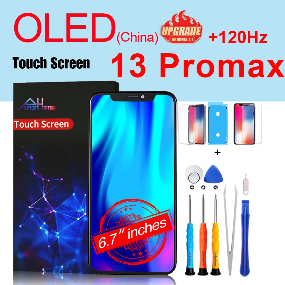 PINZHENG High Quality Screen INCELL LCD OLED For iPhone 14 Pro 15 Plus 13 Pro Max Display For iPhone Replacement With Tools