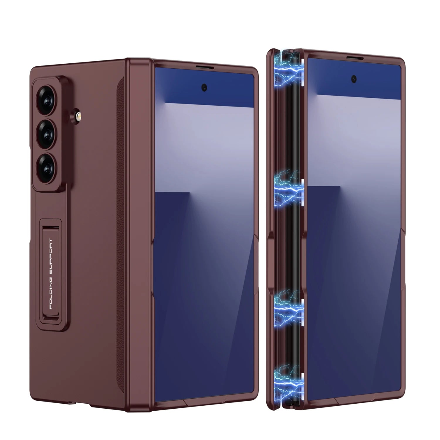 Magnetic Hinge All-included Case for Samsung Galaxy Z Fold 7 6 Ultra-thin Shockproof Stand Matte Cover for Samsung Z Fold7 Case