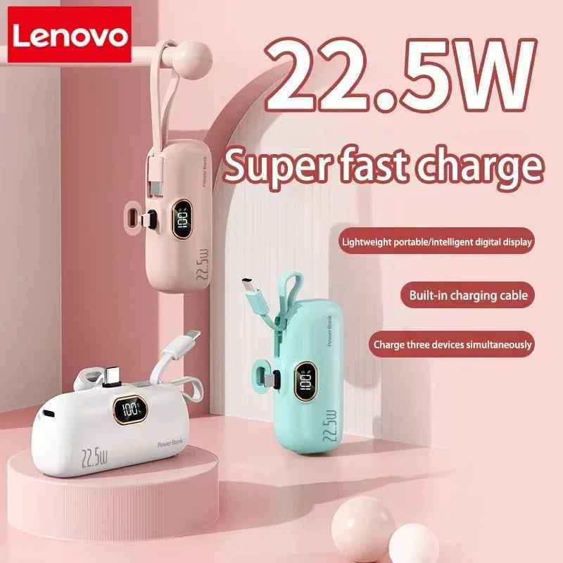 Lenovo Mini Convenient Mobile Power Bank 30000mAh Portable Fast Charging Suitable For iPhone For Samsung External Battery 2026