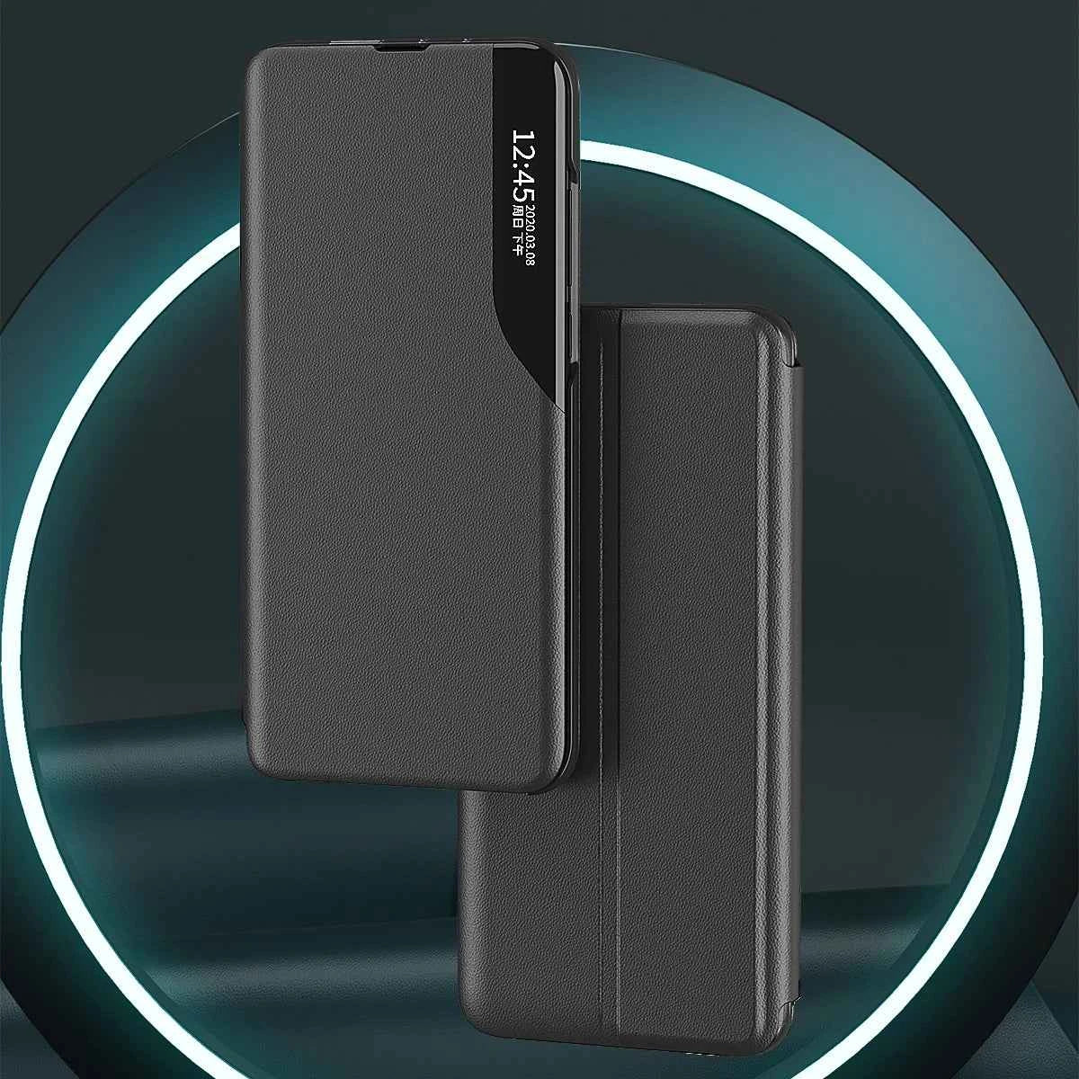 Smart View Window Leather Flip Phone Case with Kickstand For Samsung S26 Ultra S25 Edge S24 S23 S21 S20 FE S22 Plus + Note 20