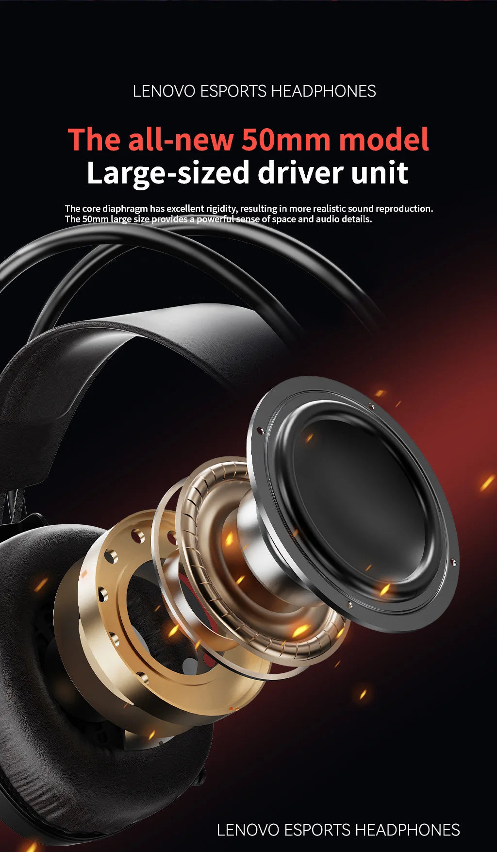 Lenovo Over-Ear Headphones with Microphone, Gaming Headphones, Rgb Lighting, Cool Colorful Lights, Suitable for Desktop and Laptop Computers, Comfortable, Sound-Isolating, and Noise-Cancelling