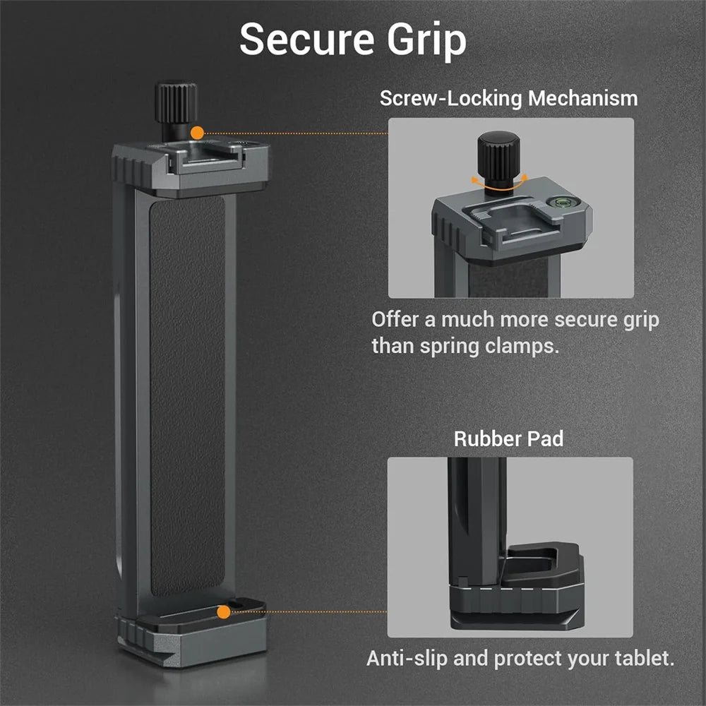 LEAPLIGHT Universal Aluminum Tablet Phone Stand Holder Clip Tripod Adjustable Bracket for Phones Ipro Tablets Tablet Holder