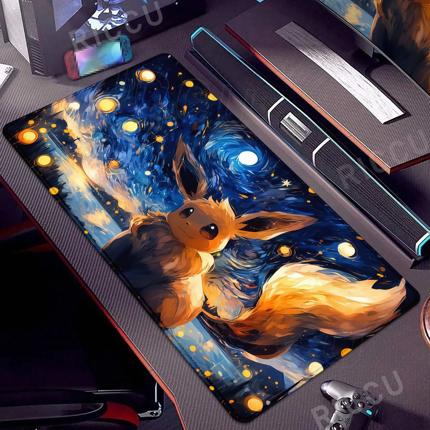 Large Mouse Pad Anime Gaming Speed Mousemat Eevee Desk Mat Gamer Keyboard Mousepad Office Accessories P-pokemon Kawaii Deskmat