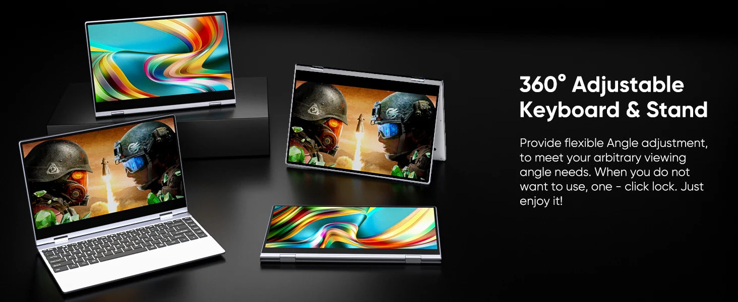 Dopesplay 14.1Inch Portable Monitor Lapdock Built-in 50000mAh Battery 10-Points Touchscreen 1080P HDR IPS Second Screen extender