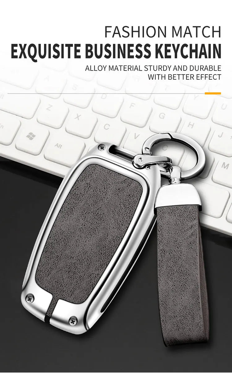 Zinc Alloy Leather Car Key Case Protective Case for Toyota CHR Hilux Fortuner Land Cruiser 200 Camry Corolla Crown RAV4 Highland
