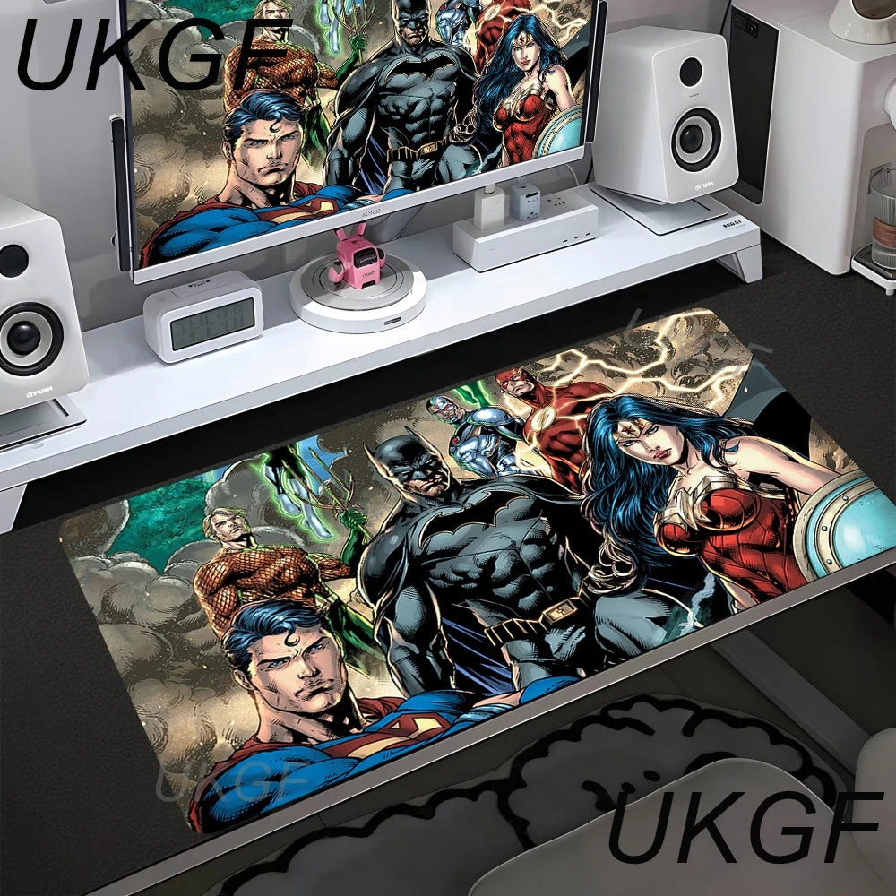 Anime S-Superman Mouse Pad Office PC Speed Gamer Keyboard Mousepad Laptop Gaming Accessories XXL Desk Mat 900x400 Carpet