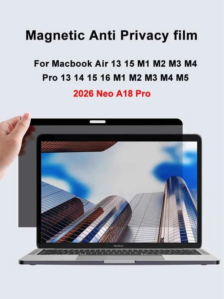 Magnetic Anti-peeping Screen Protector Film For Macbook Neo 2026 Air 13 15 M2 M3 M4 M5 Pro 14 16 Anti-spy Film Privacy Filter