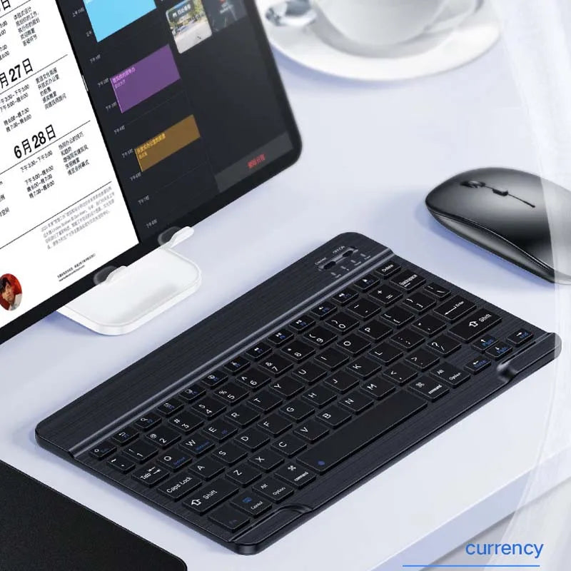 with Bluetooth Keyboard Mouse for Tablet PC 78Key 10inch Rechargeable Wireless Keyboard 1200dpi Mice Set Combo for Laptop