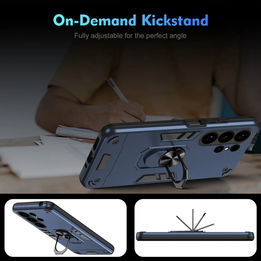 Armor Shockproof Lens Protect Phone Case For Samsung Galaxy S26 Ultra S 26 Plus S26 5G Finger Ring Holder Magnetic Cover