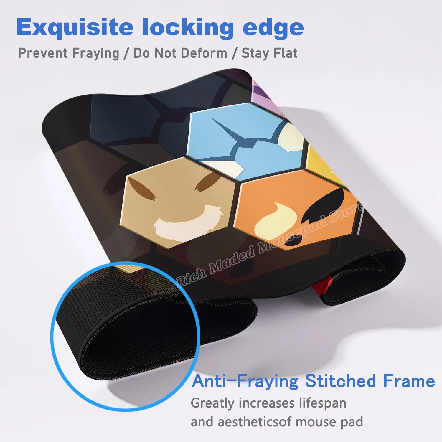 Large Mouse Pad Anime Gaming Speed Mousemat Eevee Desk Mat Gamer Keyboard Mousepad Office Accessories P-pokemon Kawaii Deskmat