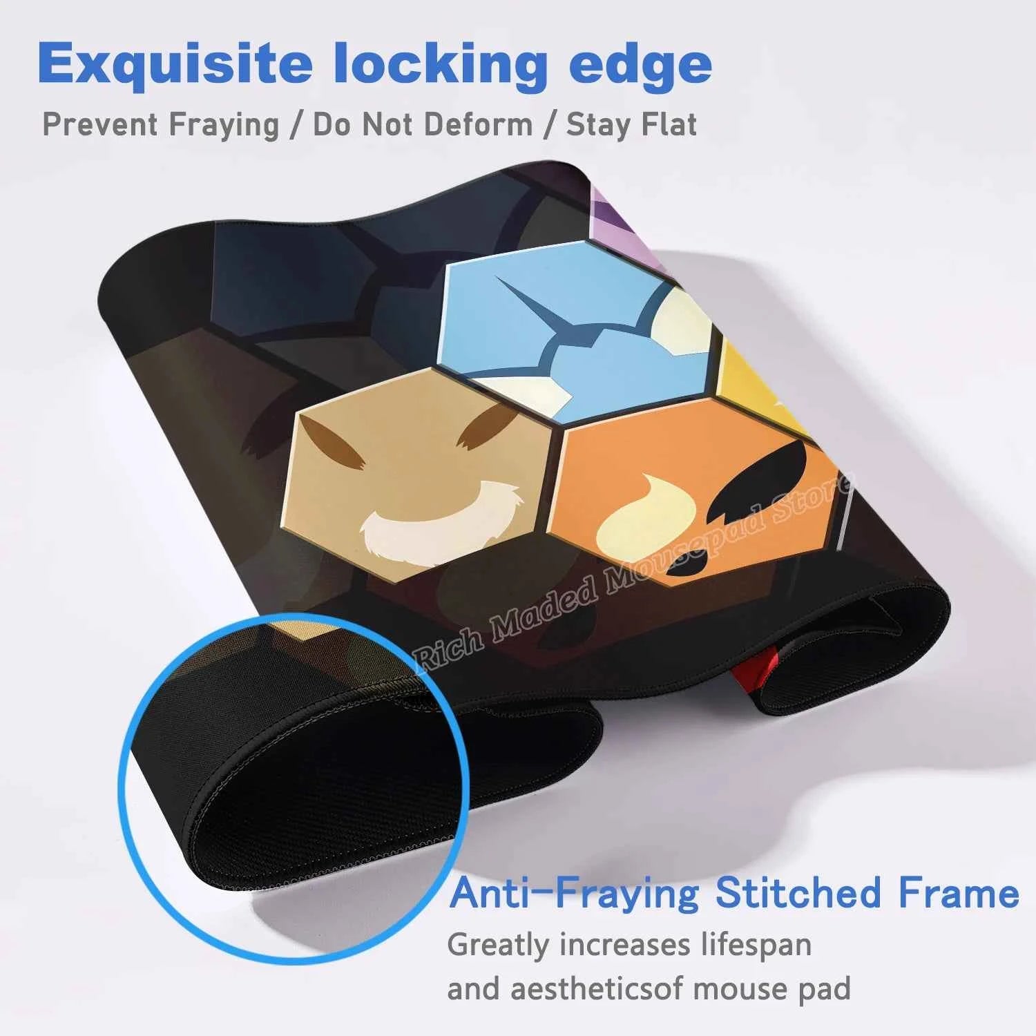 Large Mouse Pad Anime Gaming Speed Mousemat Eevee Desk Mat Gamer Keyboard Mousepad Office Accessories P-pokemon Kawaii Deskmat
