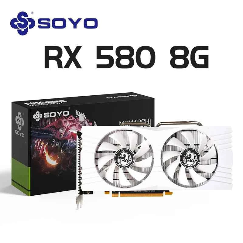 SOYO Graphics Cards Radeon RX580 8G & RX550 4G Video Gaming Card PCIE3.0x16 GPU Desktop AMD RX 580 8G