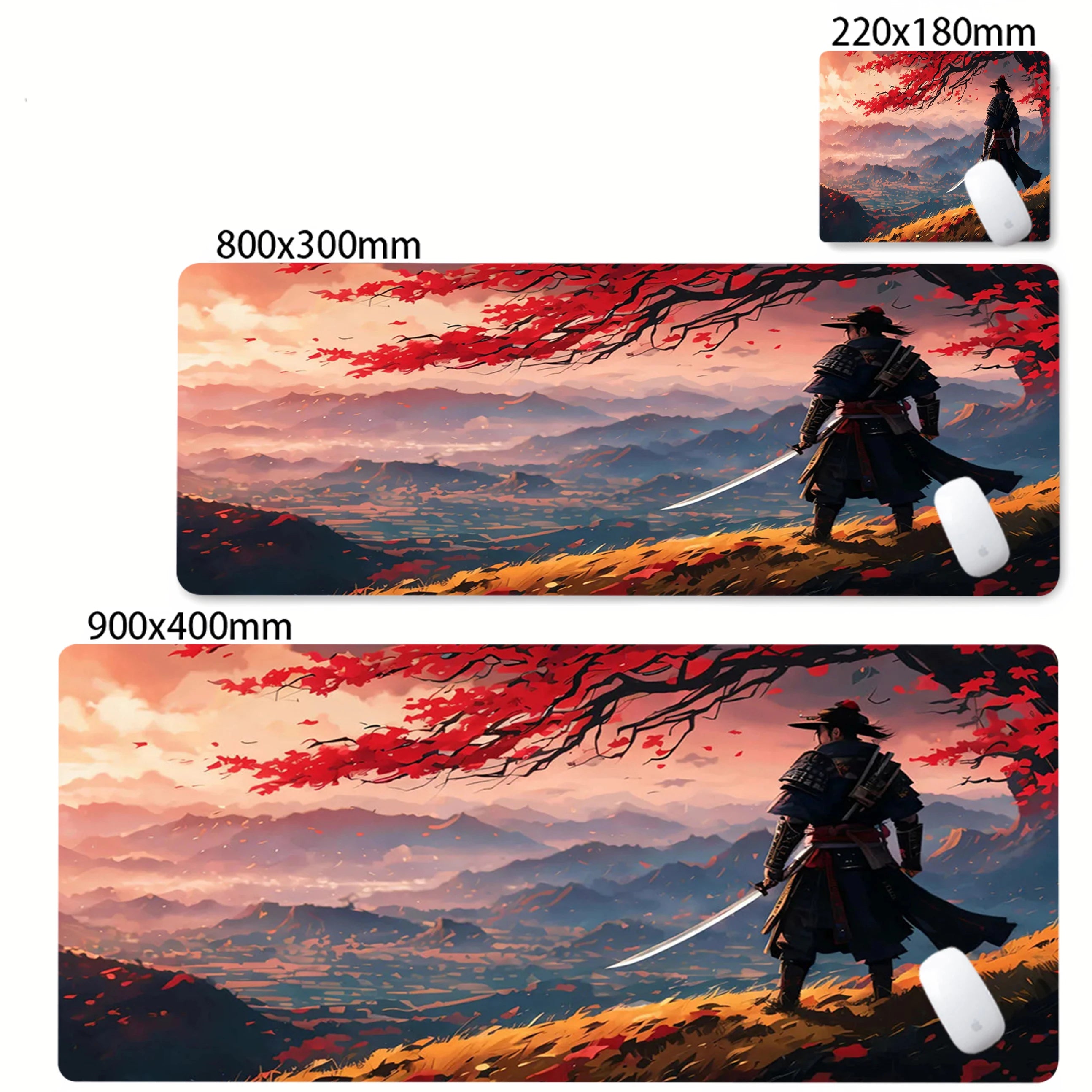Mouse Pad Black Japanese Samurai Sword Desk Mats Large Office Computer Mousepad Pc Accessories Rubber Keyboard Deskmat 90x40cm