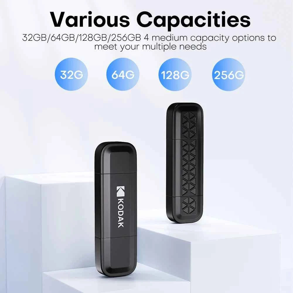 Kodak 2 in 1 USB Flash Drives Type-C Pendrive for Phone 32GB 64GB 128GB USB 3.2 High Speed Dual Memory Stick Pen Drive Pen Disk