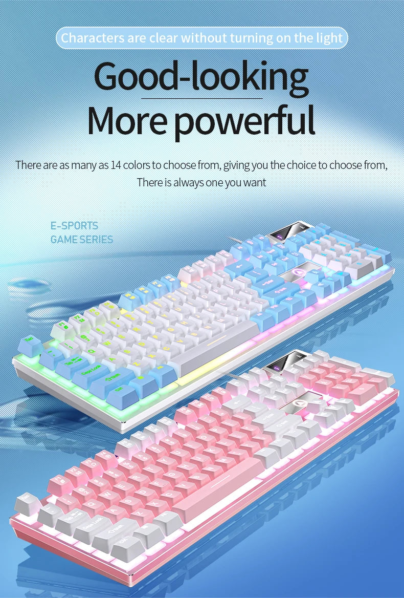 Gaming Keyboard Mouse Headphone Set Wired Backlight Game 104 Keys Keyboards 3600DPI Mice USD 3.5mm Headset Combos for PC Gamer