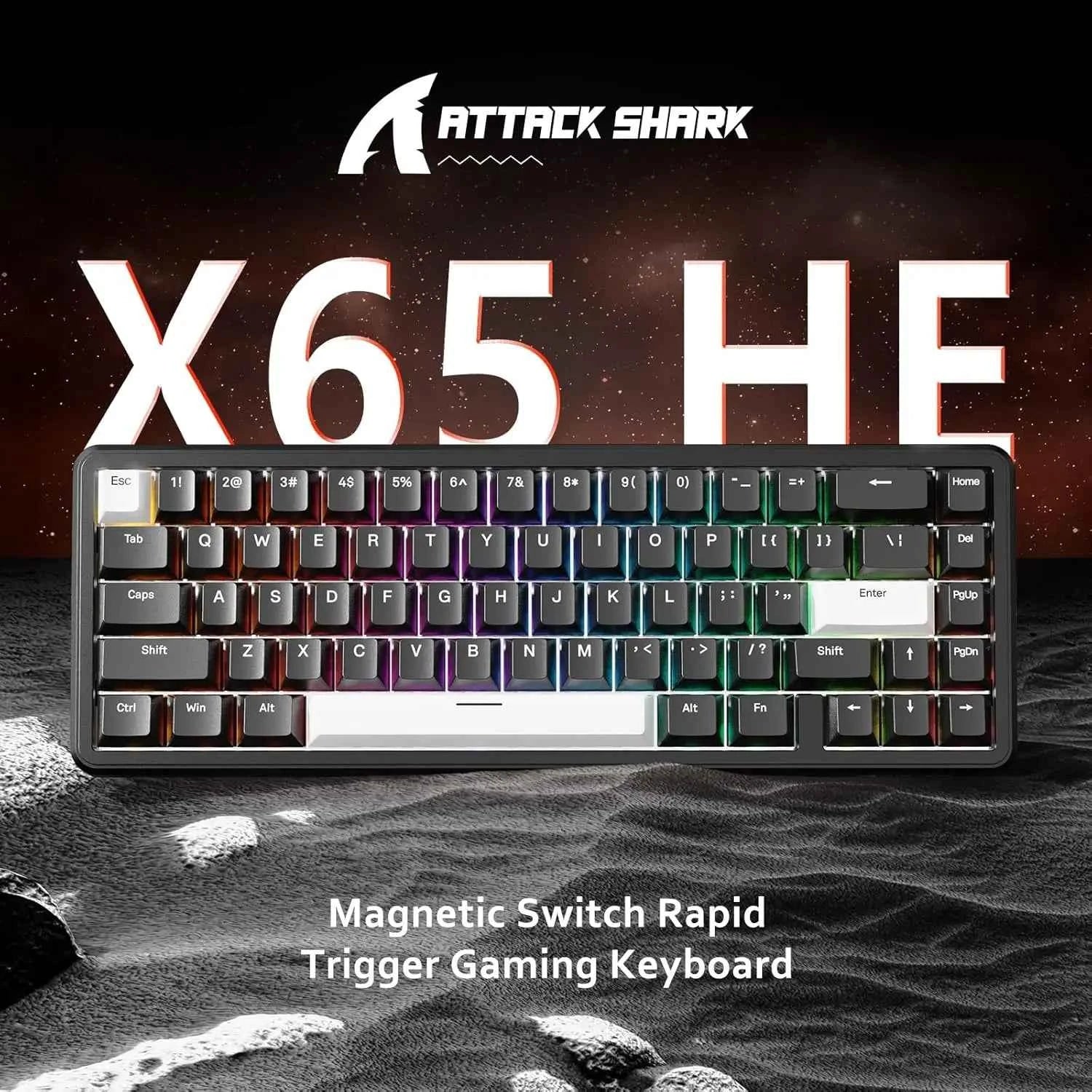 MAMBASNAKE x ATTACK SHARK X65 HE Wired Rapid Trigger Magnetic Switch Keyboard and R1 Mouse Combo