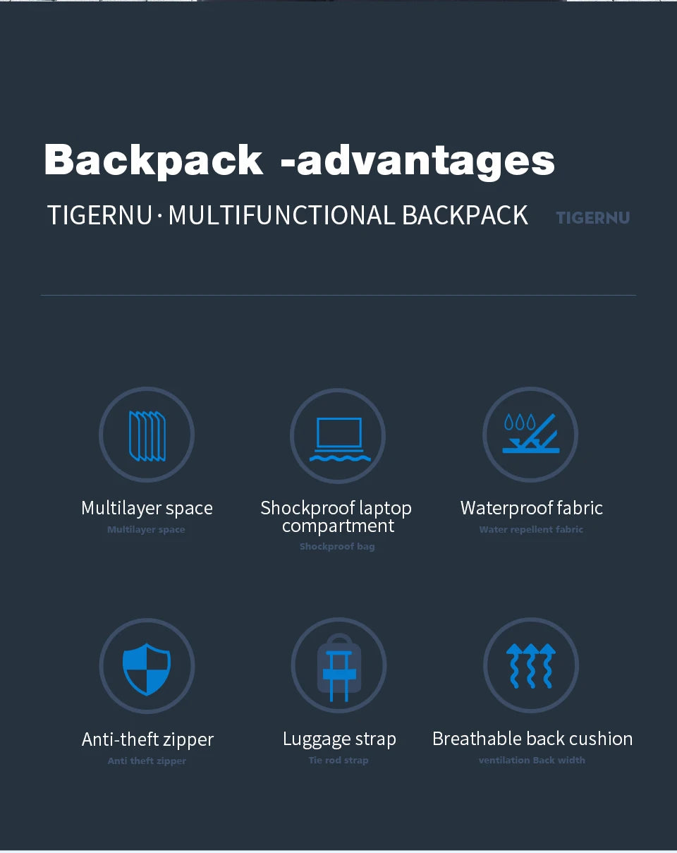 Tigernu Travel Backpacks For Men 14 15.6 17inch Laptop Backpacks Business Backpack Bags For Travel Backpacks Schoolbag knapsack