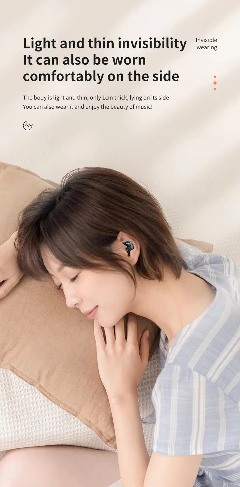 X55 Sleep Invisible Earbuds Mini Tiny Headphones Hidden Ture Wireless Auricular Cuffie Stereo Noise Cancelling Earphone