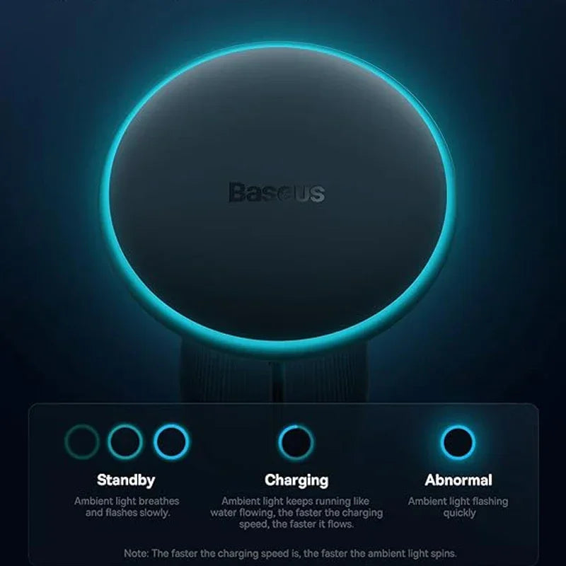Baseus Magnetic Wireless Charger Car Phone Holder 15W Fast Charging Wireless Car Charger Holder For iPhone 16 15 14 13 Car Mount
